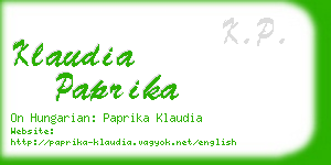 klaudia paprika business card